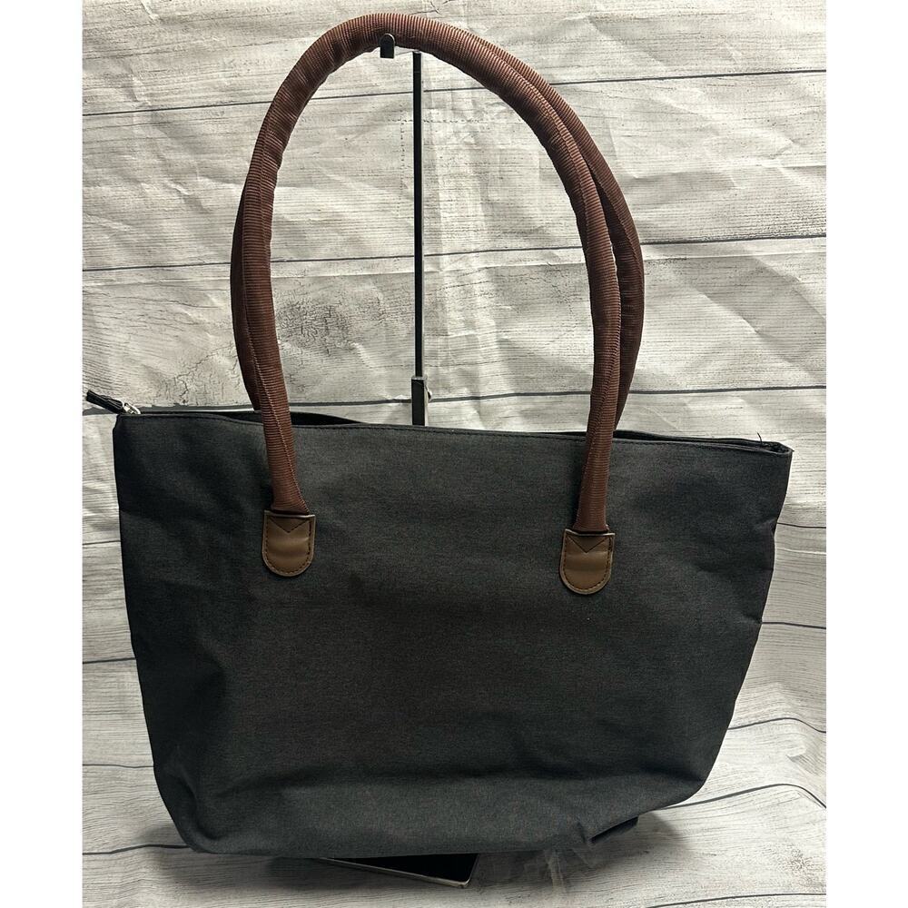 Bella Russo Charcoal Gray Weekender Canvas Bag Tote & Cosmetic Bag - Picture 9 of 12